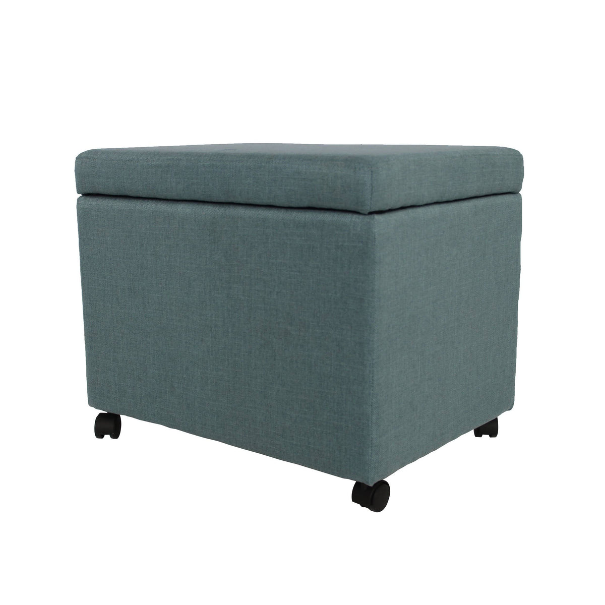 Blue Fabric File Storage Ottoman E634908