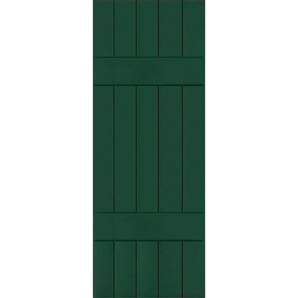18 in. x 45 in. Real Wood Board and Batten Shutters Pair E672801