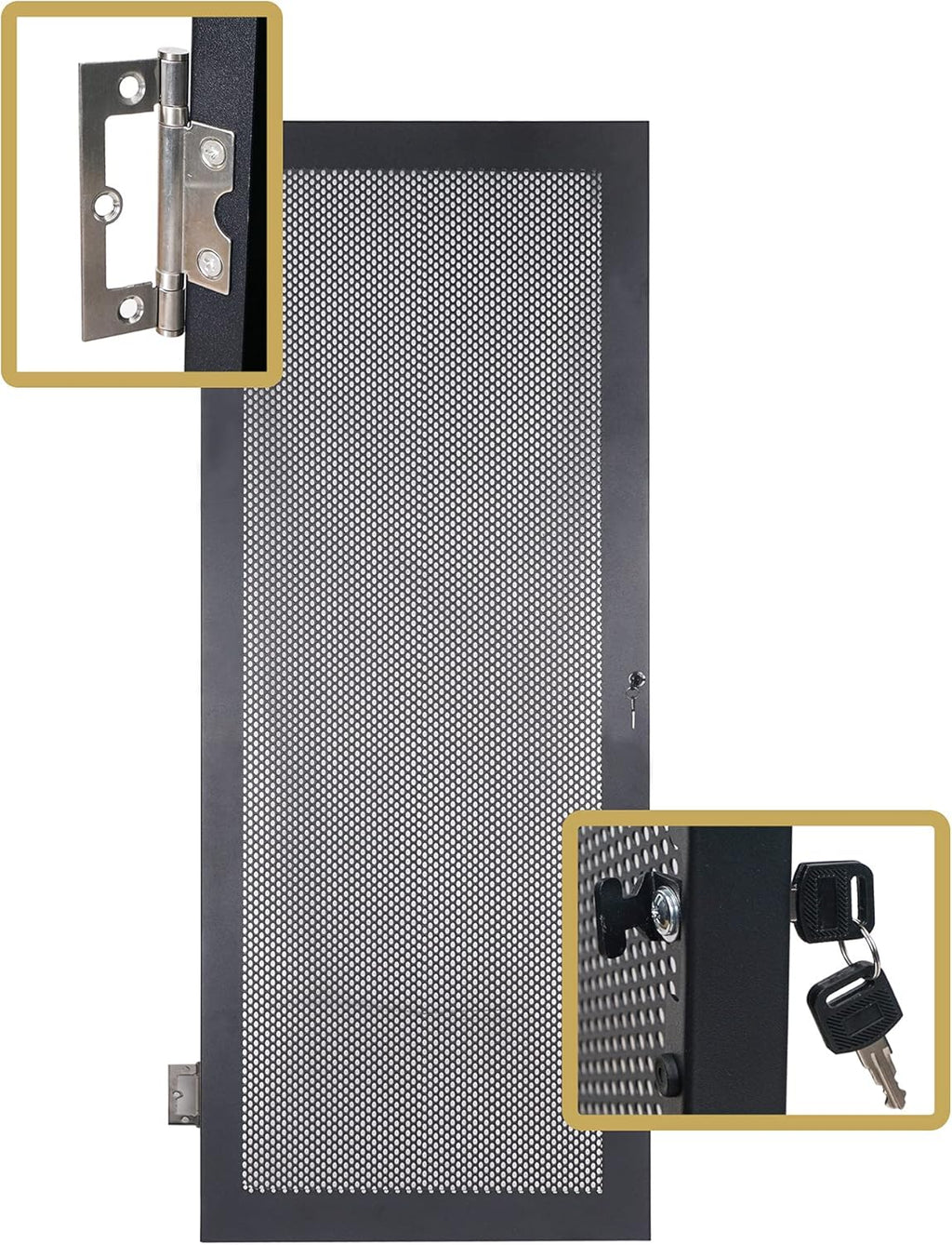 30U Universal Steel Rack with 3 Locking Casters and Vented Side Panels T64098