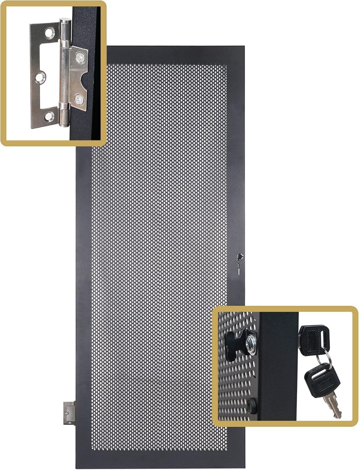 30U Universal Steel Rack with 3 Locking Casters and Vented Side Panels T64098