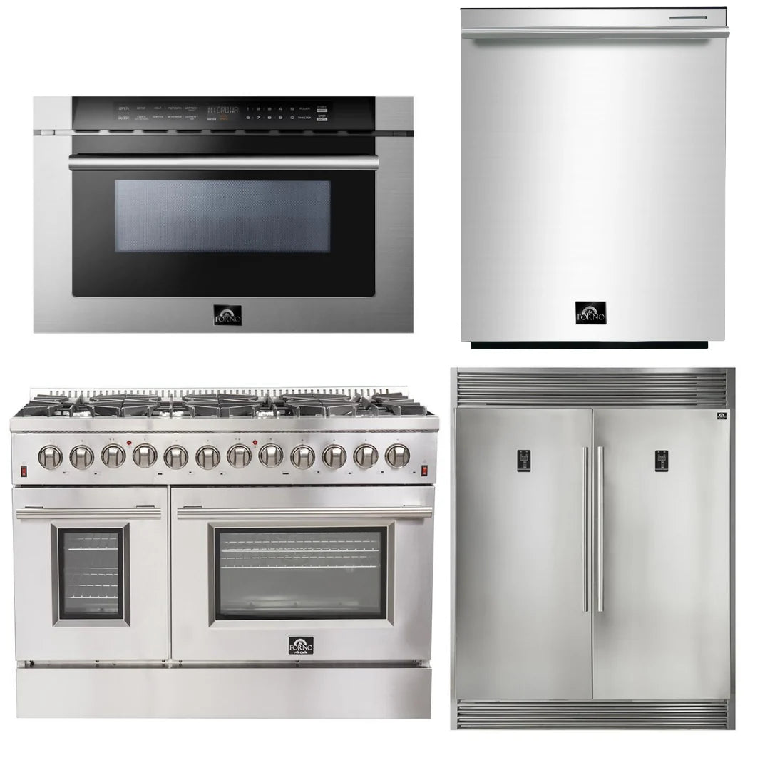 48 Inch Dual Fuel Range, 60 Inch Refrigerator, Microwave Drawer, Dishwasher Z158793