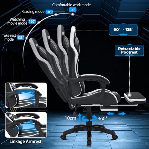 Red and Black Gaming Chair with Footrest G494