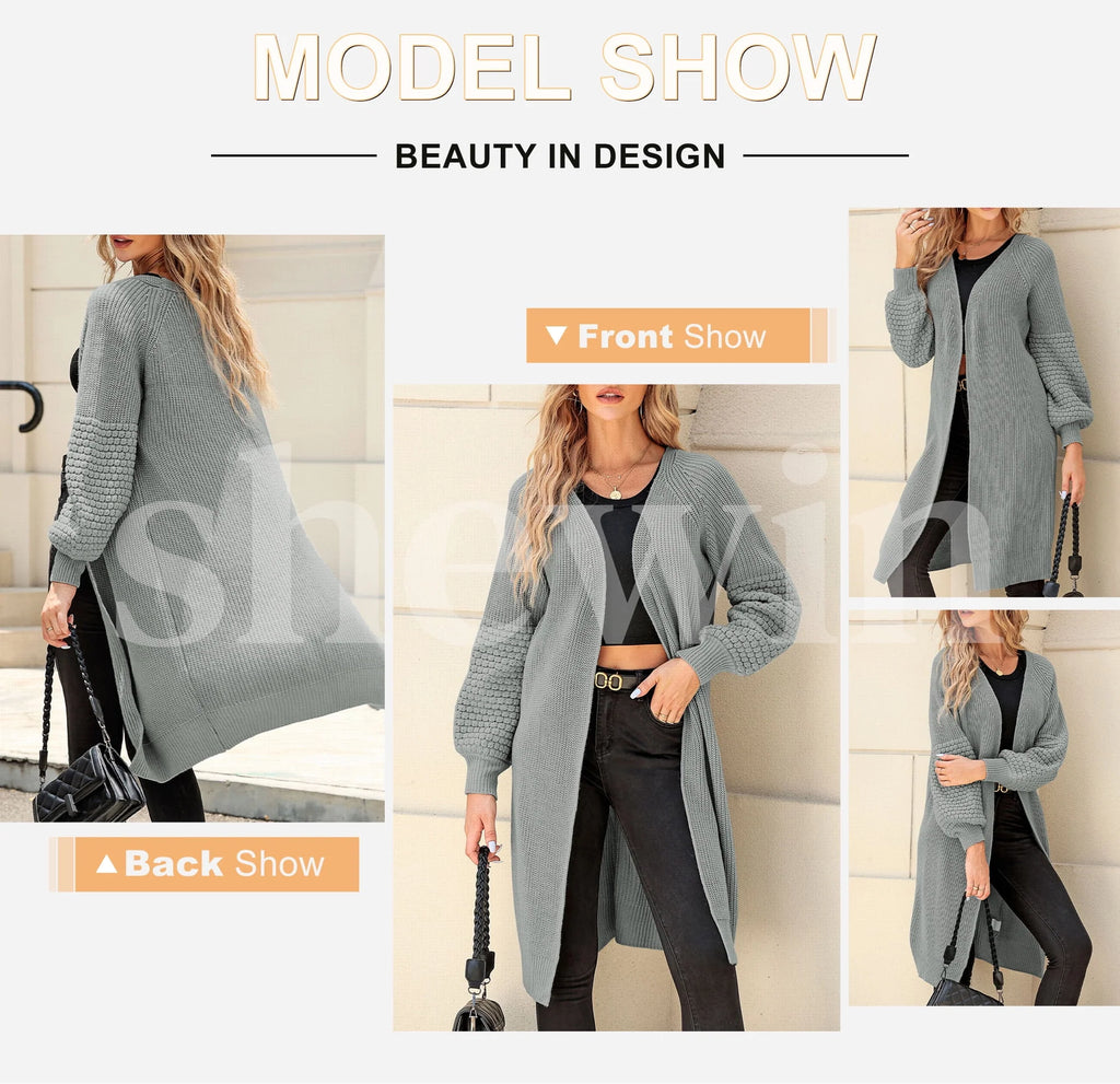 Oversized Cable Knit Cardigan W56662