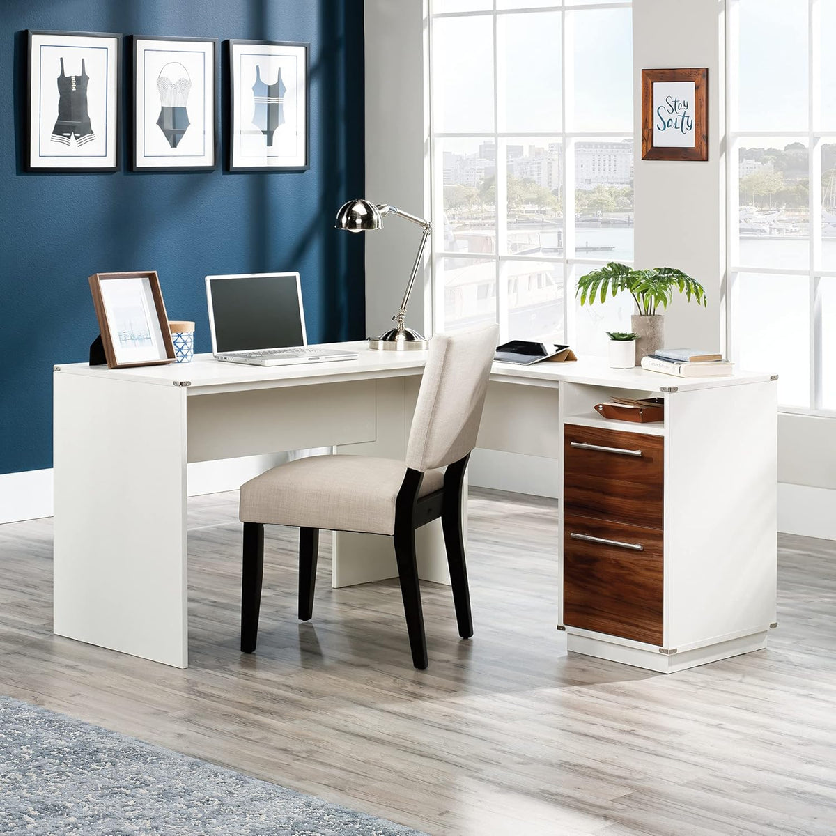 L-Desk, Pearl Oak Finish Z5528