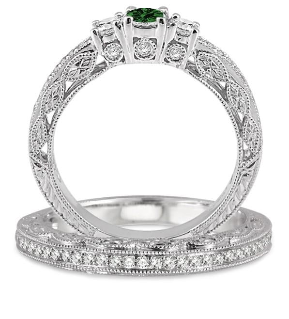 2.5 Carat 6mm Round Cut Diamond Moissanite Engagement Ring on 10k White Gold H2969