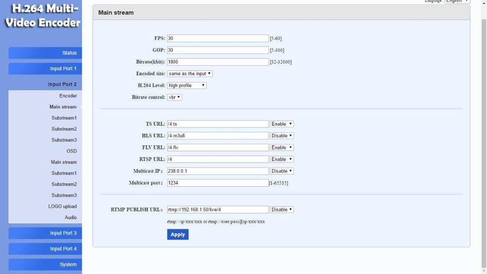 4ch 1080P 2ch 4K H.265 H.264 HDMI Video Encoder A6801
