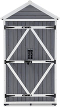 Outdoor Wood Storage Cabinet with Shelves and Latch E674