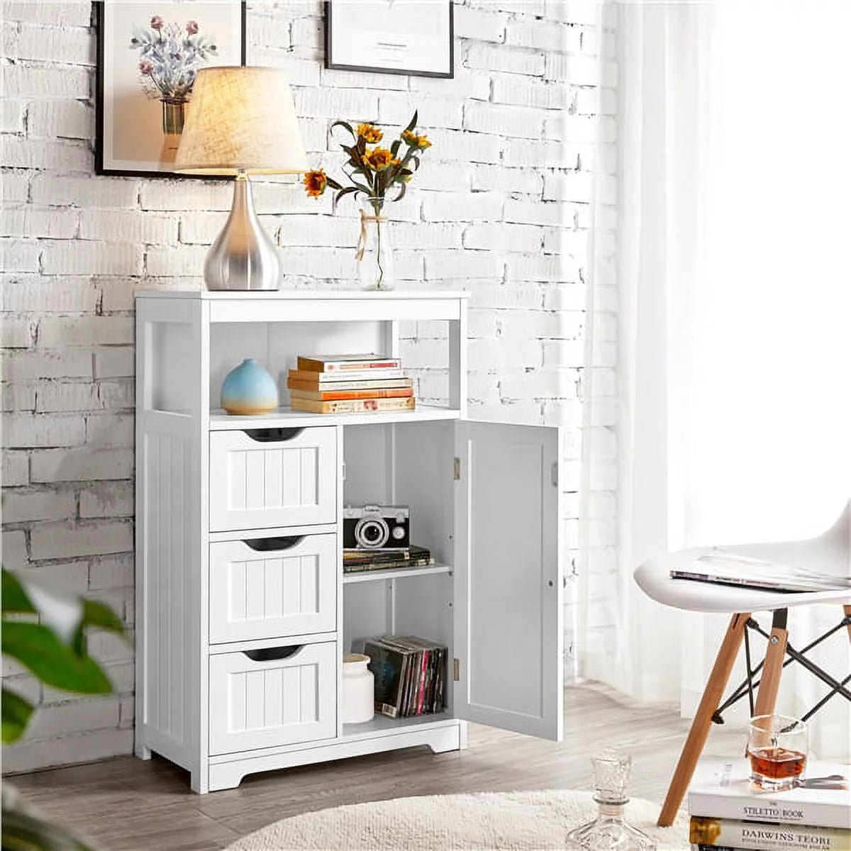 White Wooden Floor Cabinet Z866
