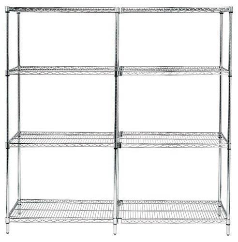 Chrome Wire Shelving Starter Kit 42Inch W x 14inch D x 86Inch H B299