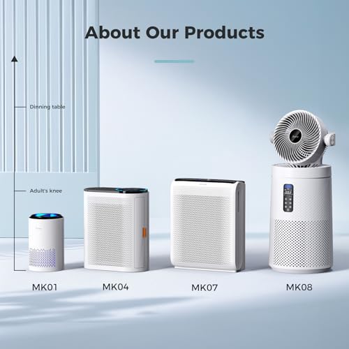 White Portable Air Purifier with Sleep Mode D6070