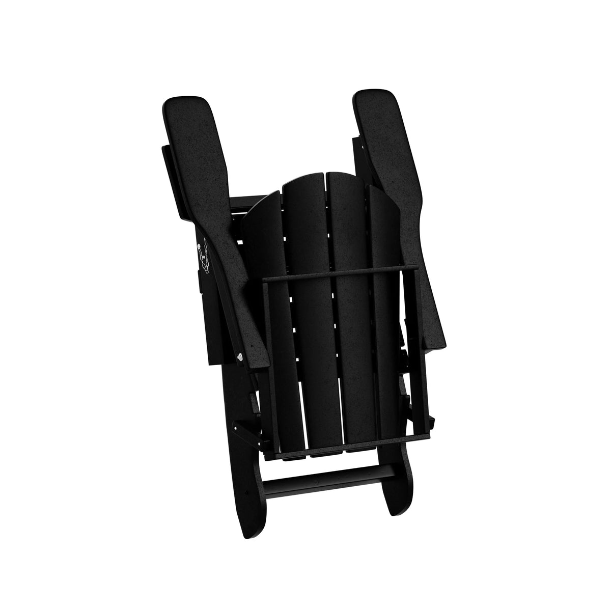 Black 3-Pieces Outdoor Patio Furniture Set Plastic Adirondack Chair Set of 2 with Coffee Table W8349