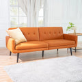 Caramel Air Leather Futon Sofa Bed W351635