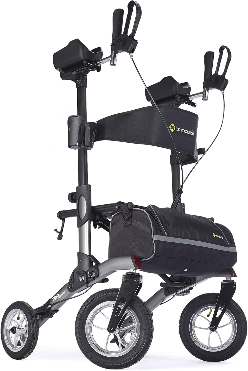 Metallic Graphite All Terrain Rollator Walker with Pneumatic Tires W301