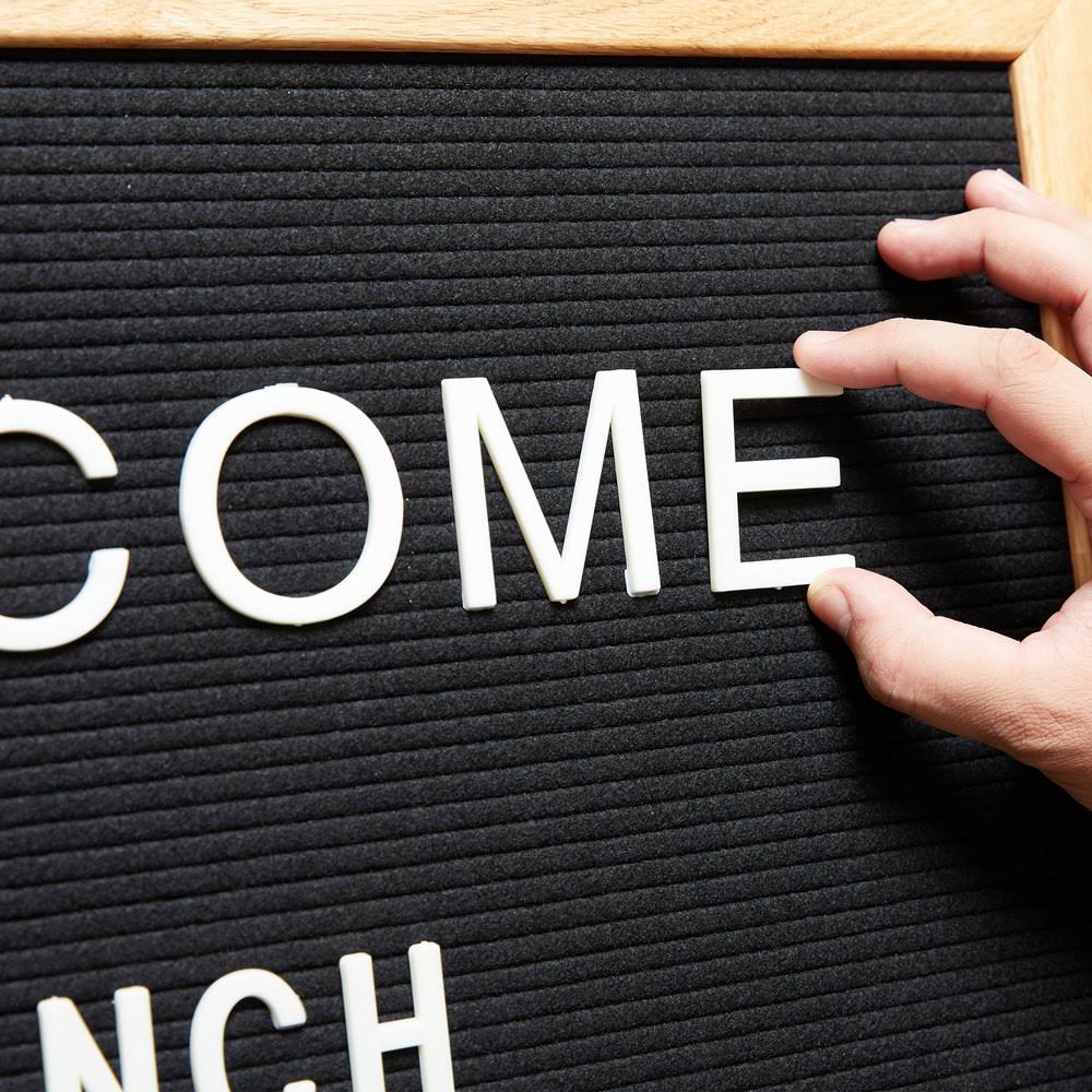White Helvetica Letters W142