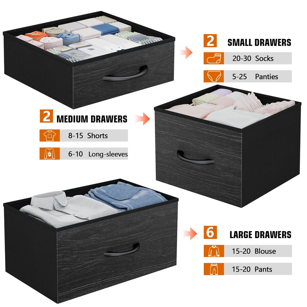 Brown 10 Drawer Fabric Dresser G6697