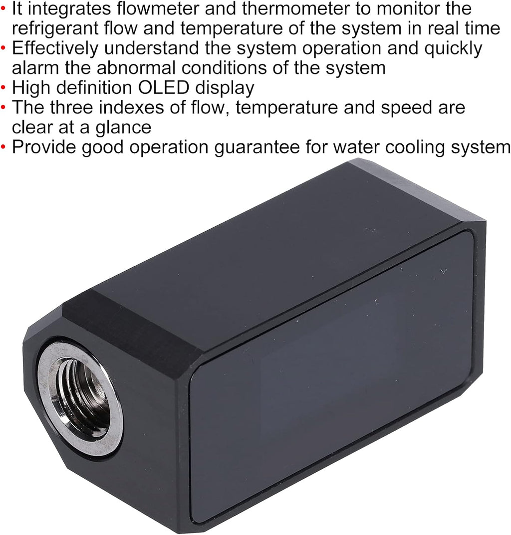 G1/4 Inline PC Water Cooling Flow Meter with OLED Display W6751