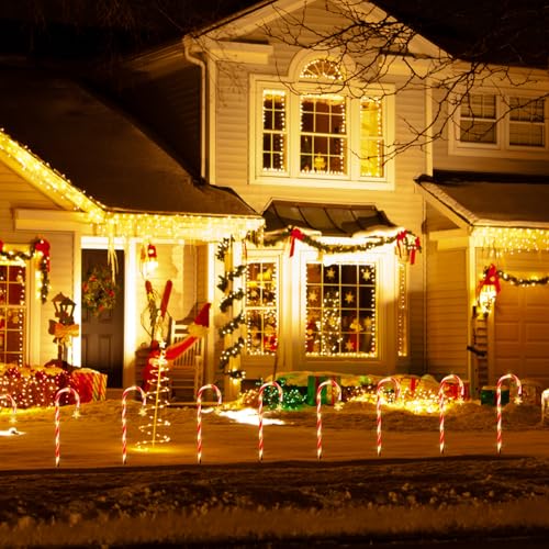 2PK 12 PCS 15FT Solar Candy Cane Lights J4079