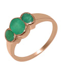 10k Rose Gold Natural Emerald Womens Ring B965