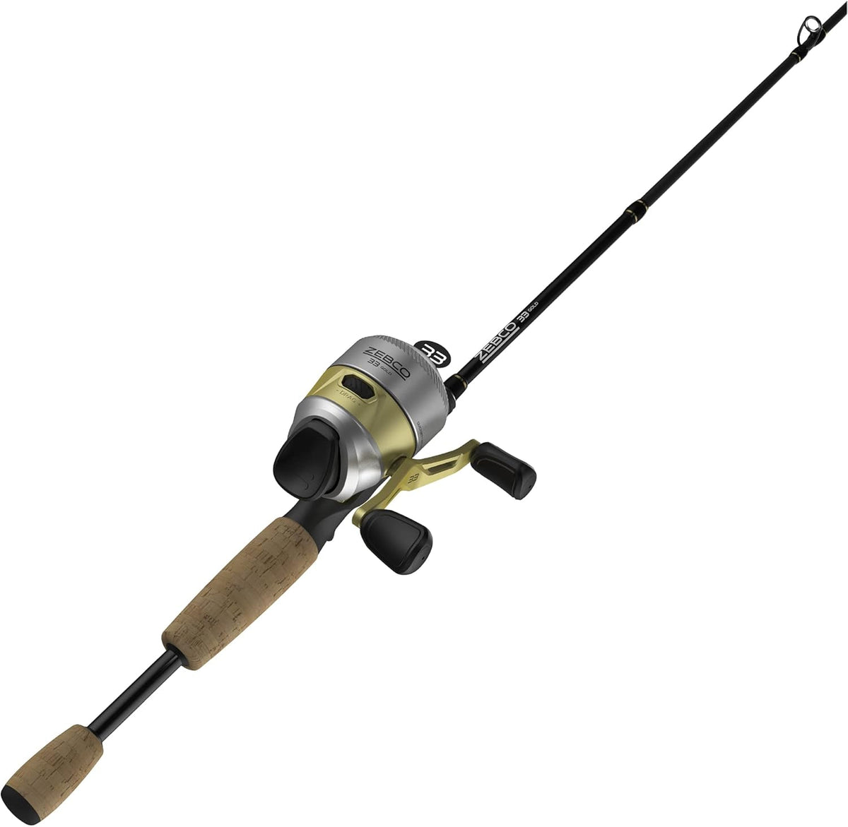 Fiberglass Spincast Reel and 2-Piece Fishing Rod Combo with Cork Handle T53561