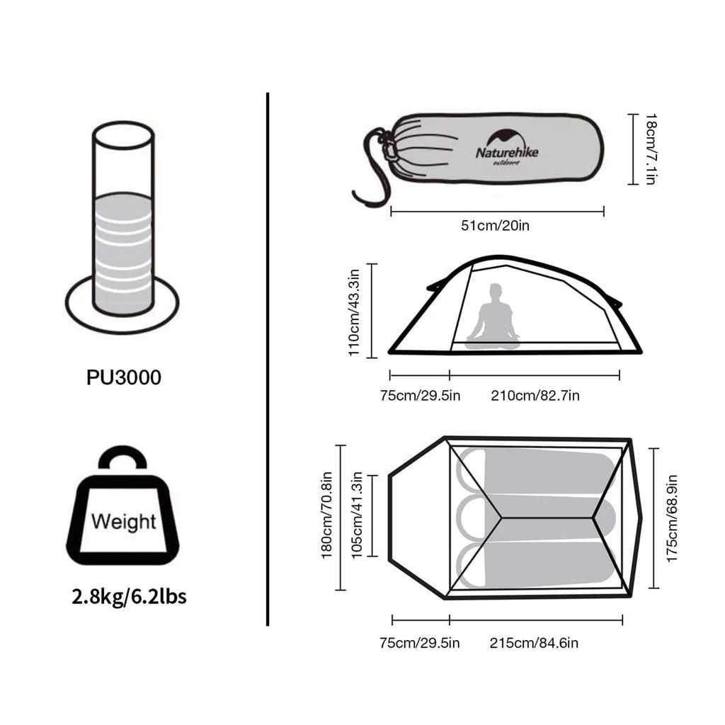 Backpacking Tent Lightweight Waterproof A7454