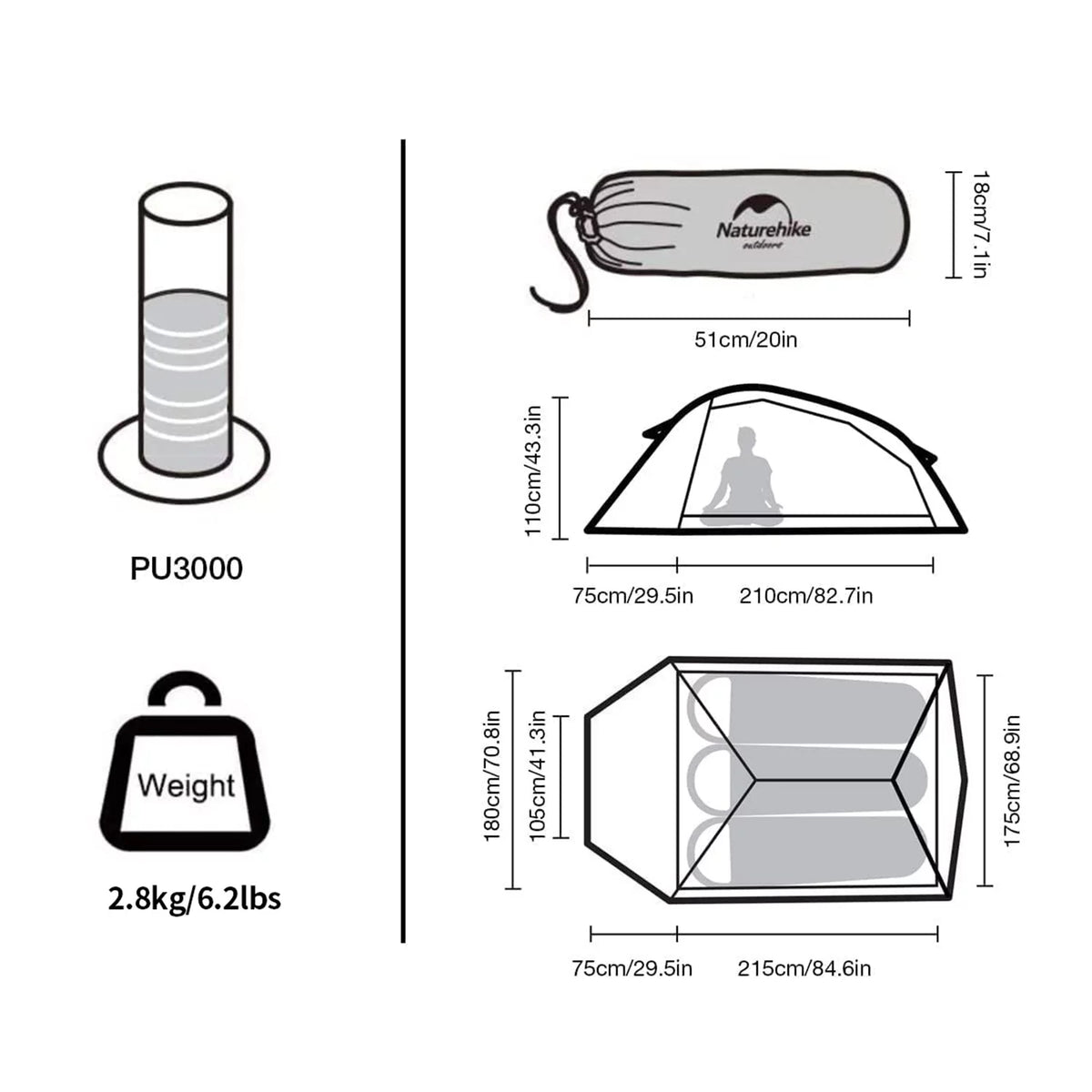 Backpacking Tent Lightweight Waterproof A7454