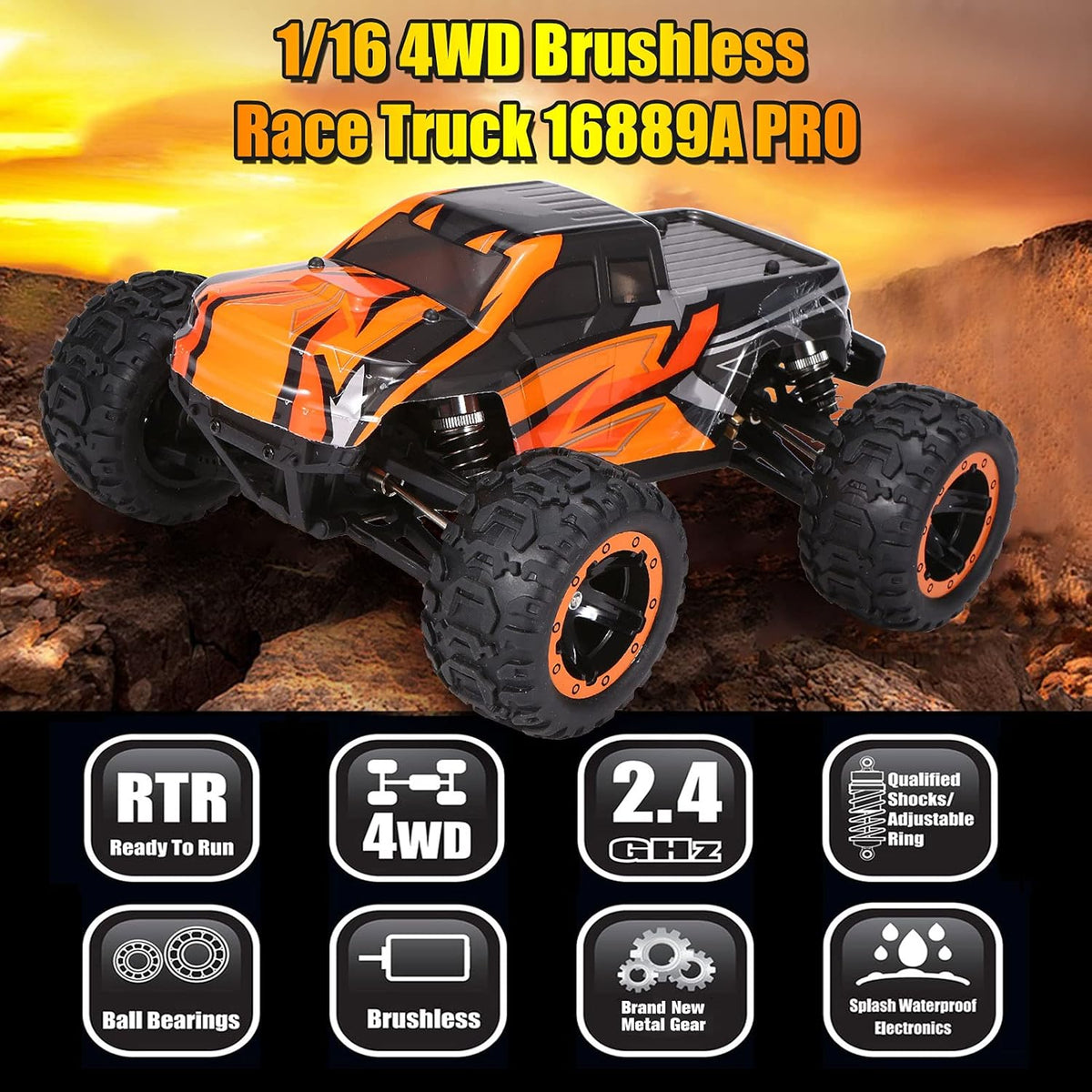 1:16 Scale 4WD Brushless RC Truck J6763