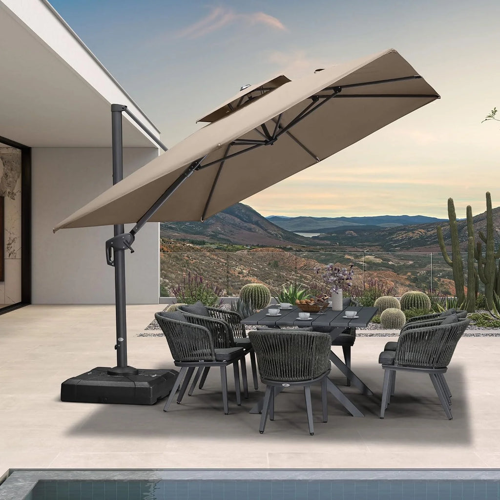9' X 12' Olefin Cantilever Patio Umbrella I2482