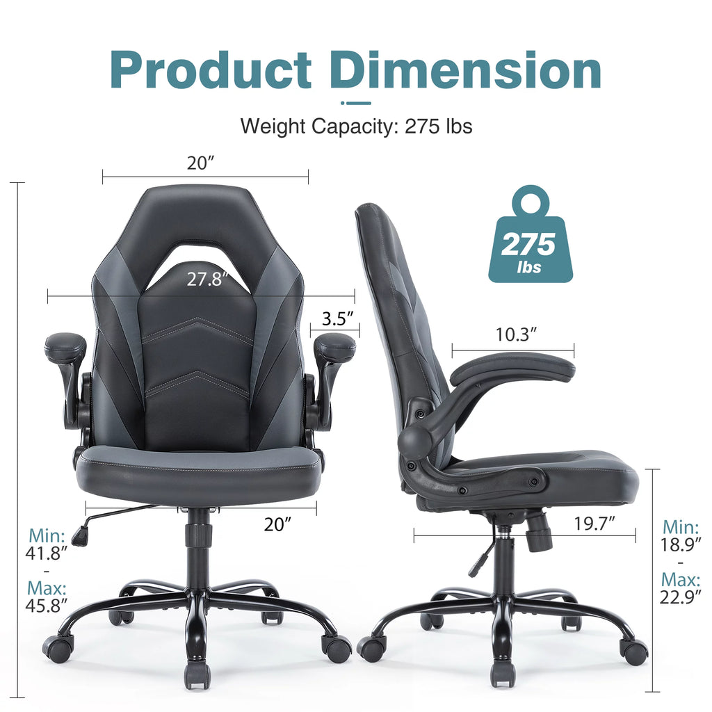 Black and White Ergonomic Office Chair with Lumbar Support F9997