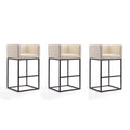 Cream Faux Leather Barstool Set of 3 L7286