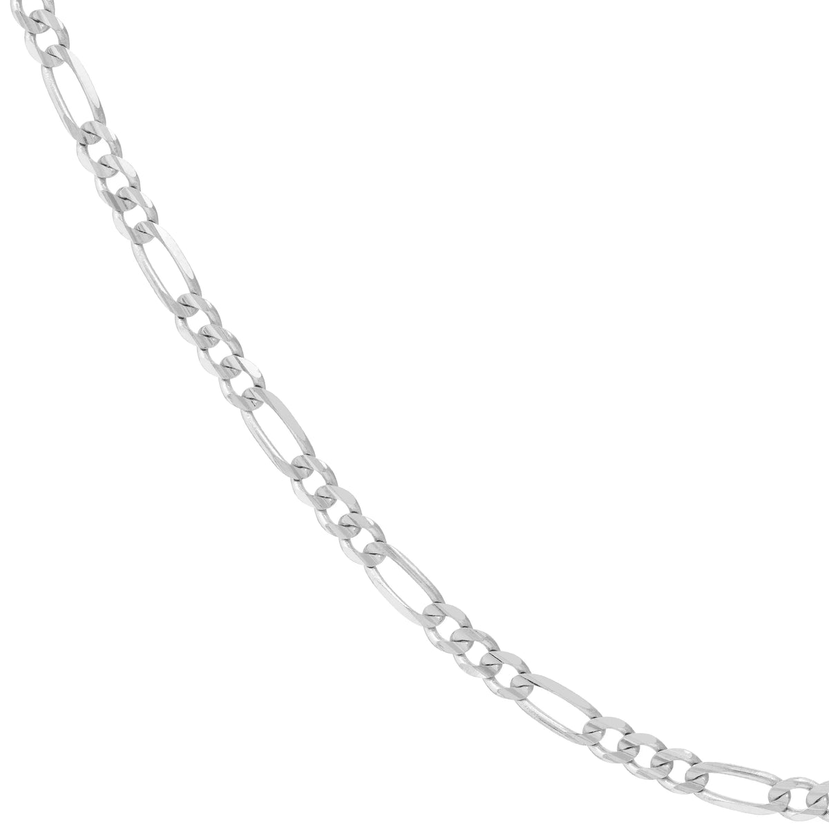 14K White Gold 20" Figaro Chain Necklace N6605