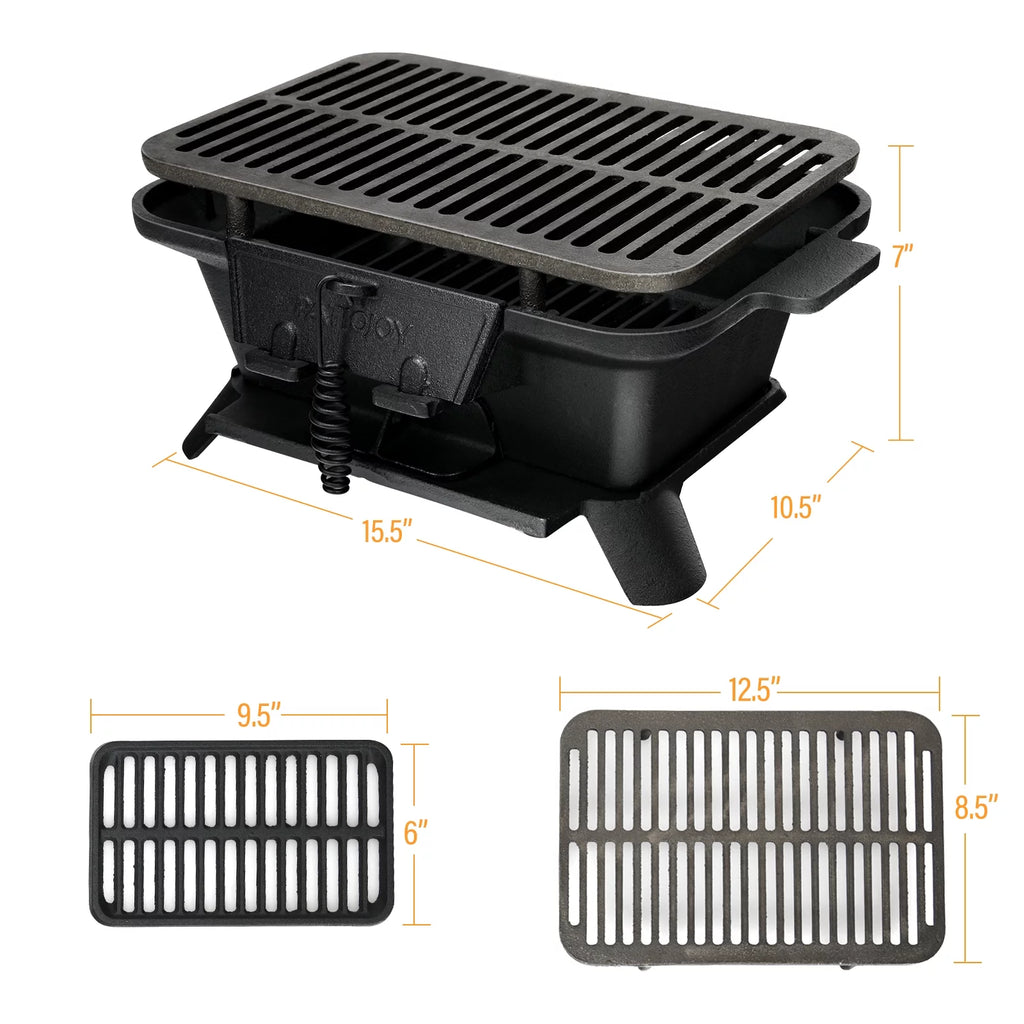 Portable Heavy Duty Cast Iron Charcoal Grill X32080