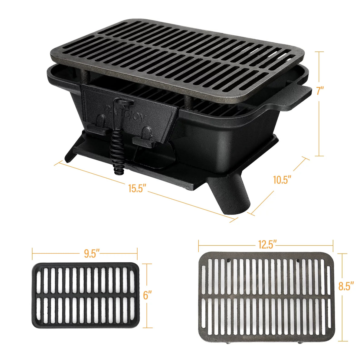 Portable Heavy Duty Cast Iron Charcoal Grill X32080