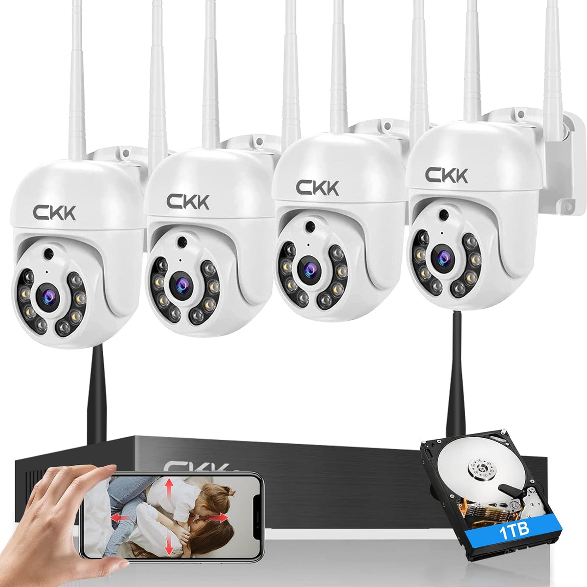 3MP Wireless Security Camera System with 1TB HDD S9994