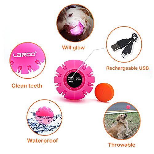 LED Dog Ball, Silicon Glowing Dog Toy Ball with USB Rechargeable E735