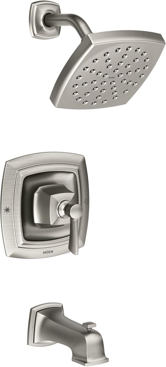 Spot Resist Brushed Nickel Tub and Shower with Valve P420