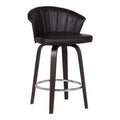 Brown Faux Leather Swivel Bar Stool O146