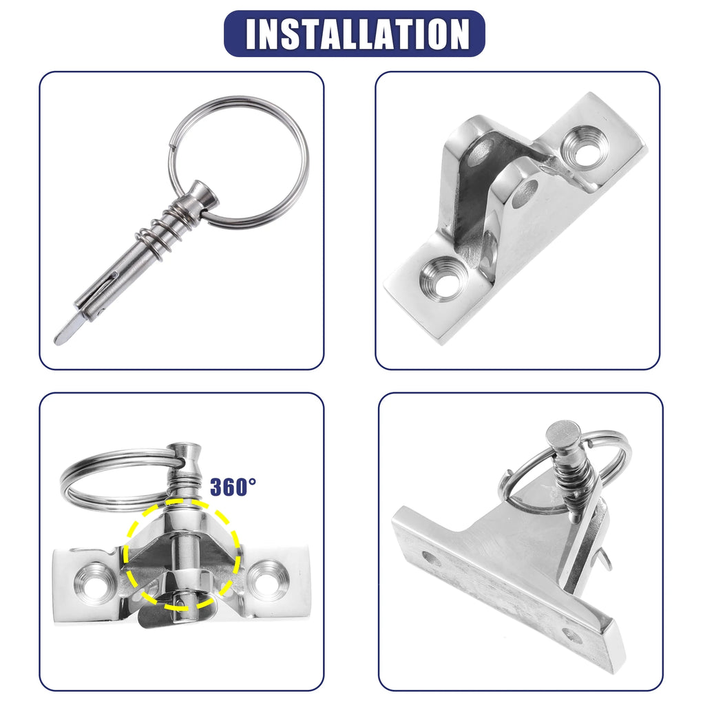4pcs 316 Stainless Steel Deck Hinge with Pin and Ring B8571