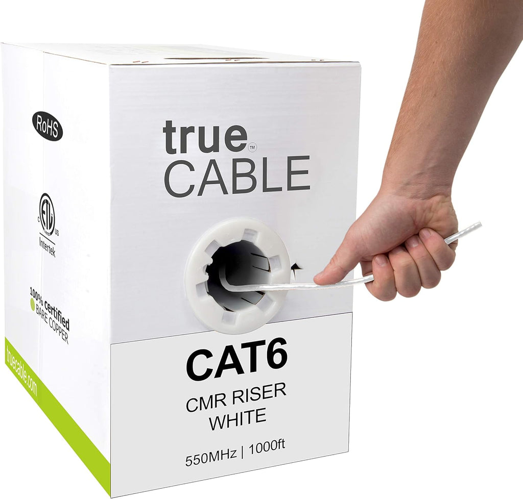 Cat6 Riser 1000ft Green 23AWG Bare Copper UTP Bulk Ethernet Cable B9251