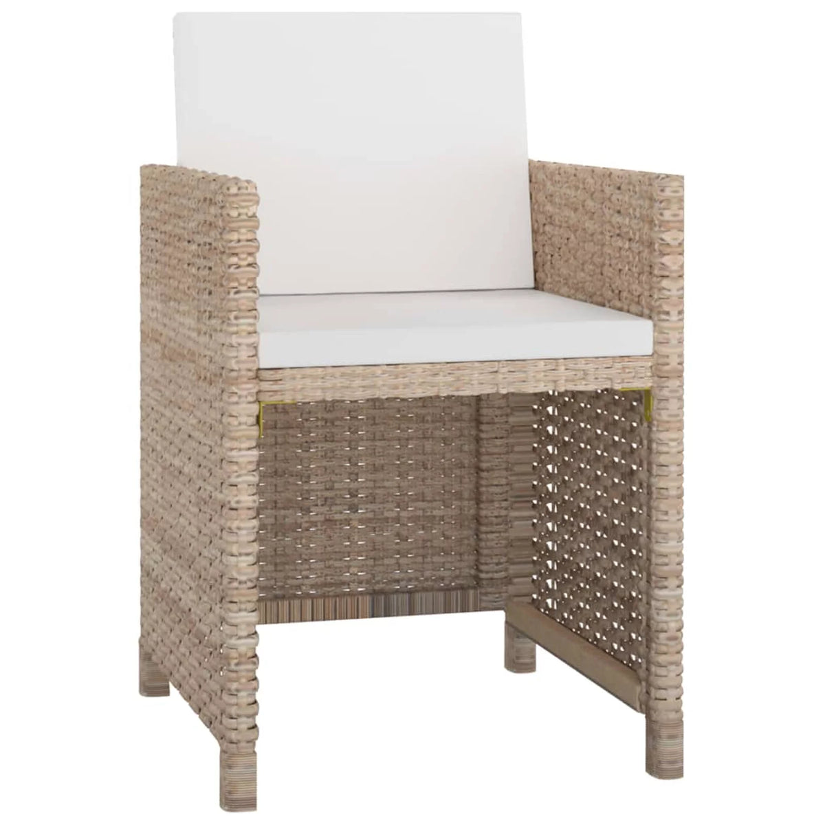 11 Piece Patio Dining Set with Seat Cushion Beige Poly Rattan W599887