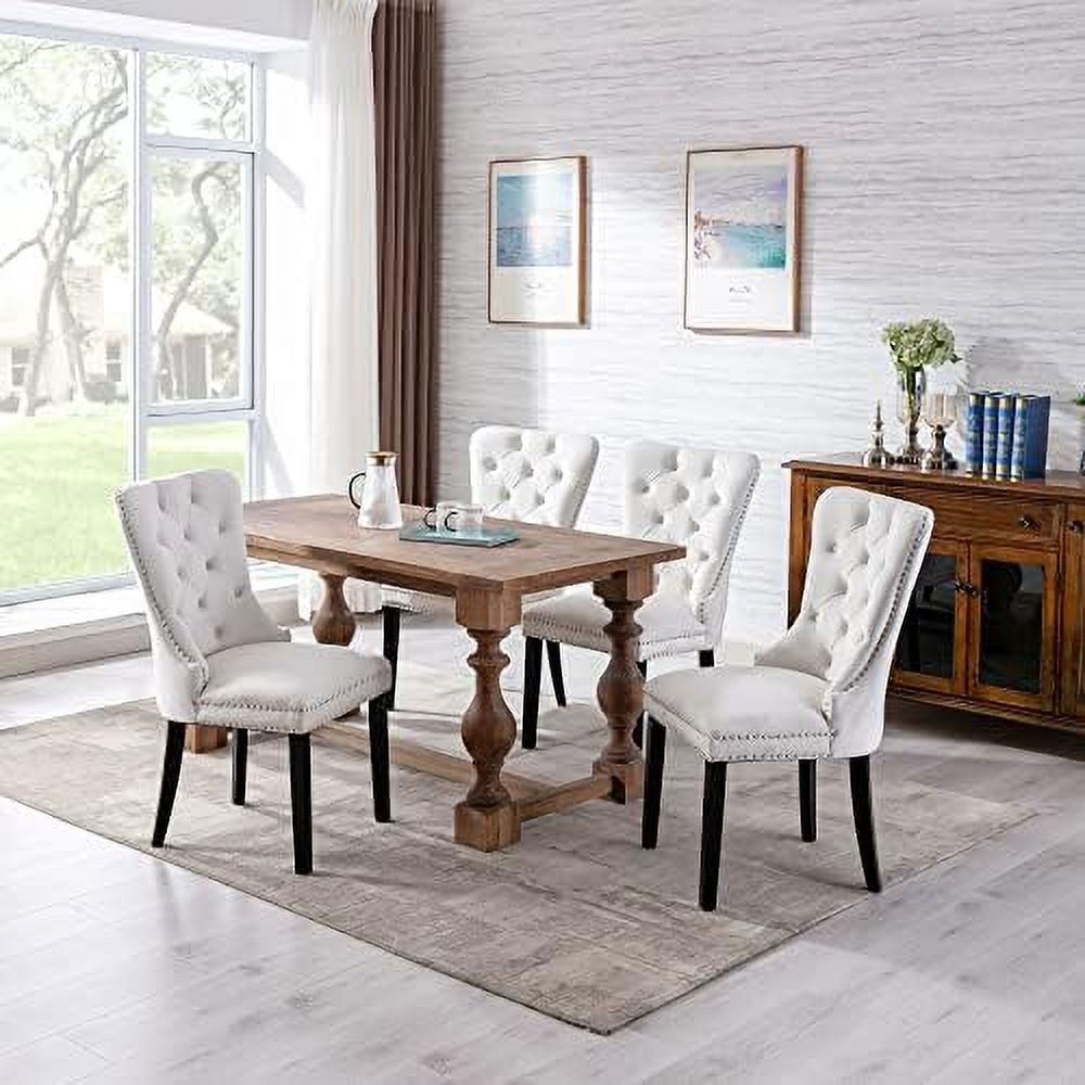 Turquoise Velvet Button Tufted Wingback Dining Chairs Set of 2 I111