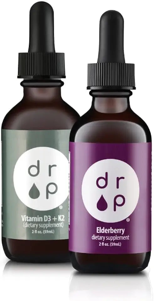 Liquid Elderberry Drops and Vitamin D3+K2 Drops Bundle I954166