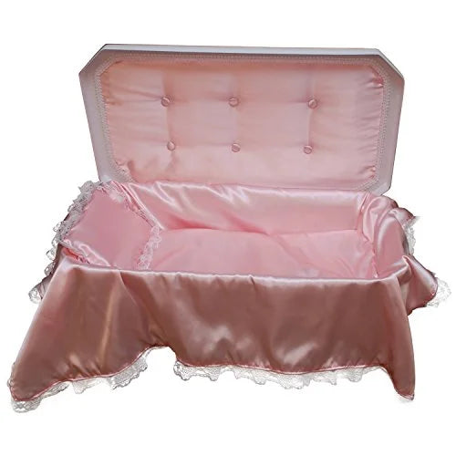 White/Pink Medium Pet Casket P418