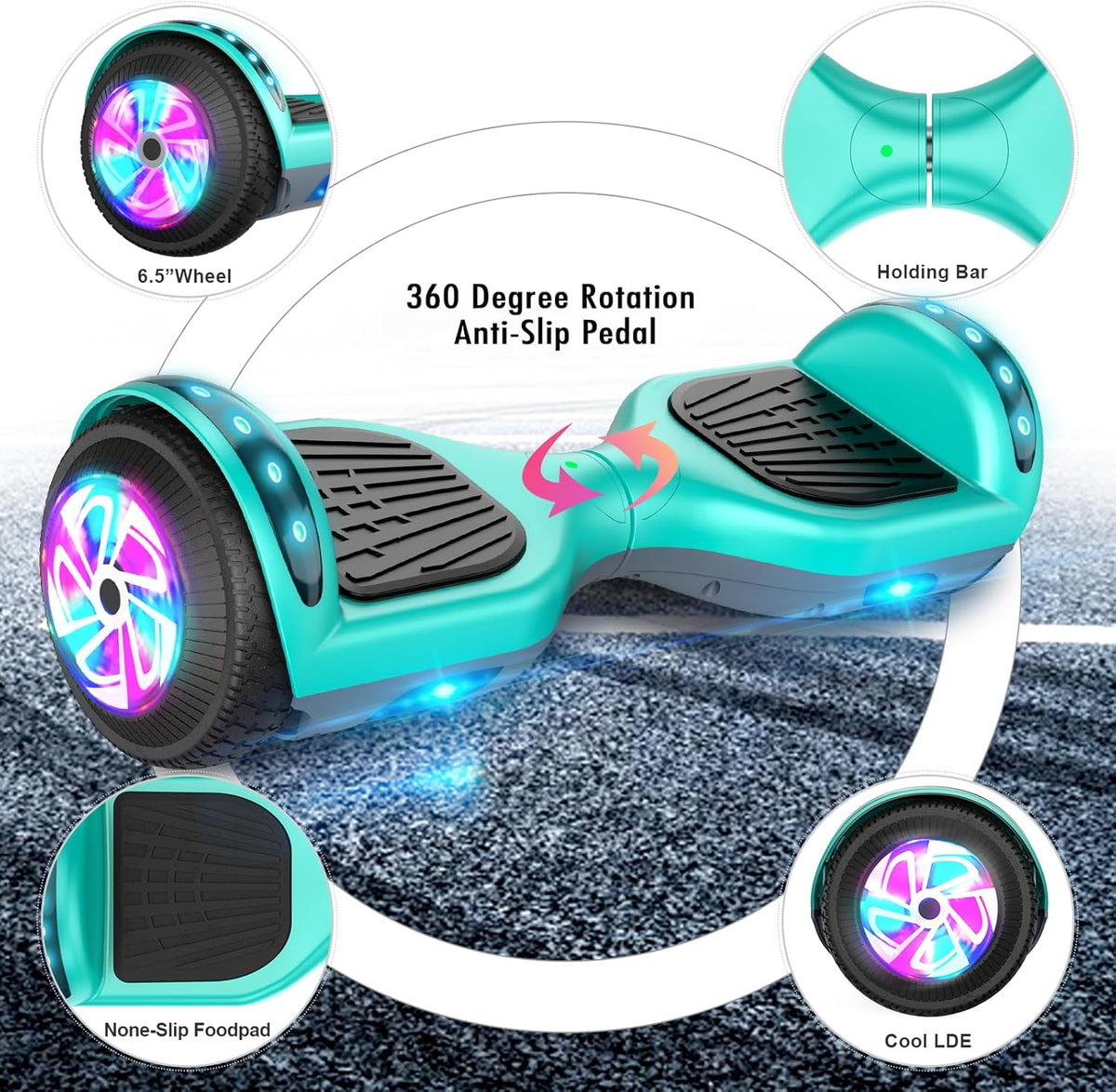 6.5 Inch Self Balancing Hoverboard with Bluetooth and LED Lights G2756