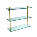 Polished Brass Triple Tiered Glass Shelf U3279