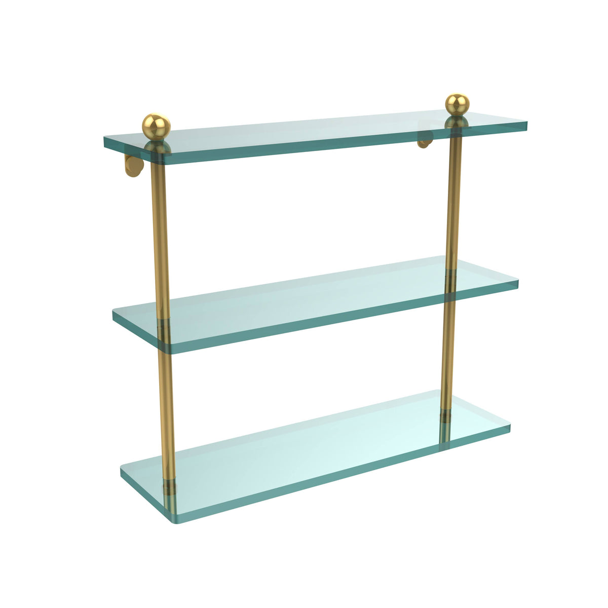 Polished Brass Triple Tiered Glass Shelf U3279