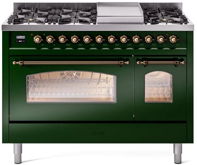 48 Dual Fuel Propane Gas Range Emerald Green Bronze Trim K101