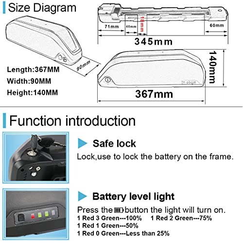 52V 19.2AH Electric Bicycle Lithium Battery with Charger F2510