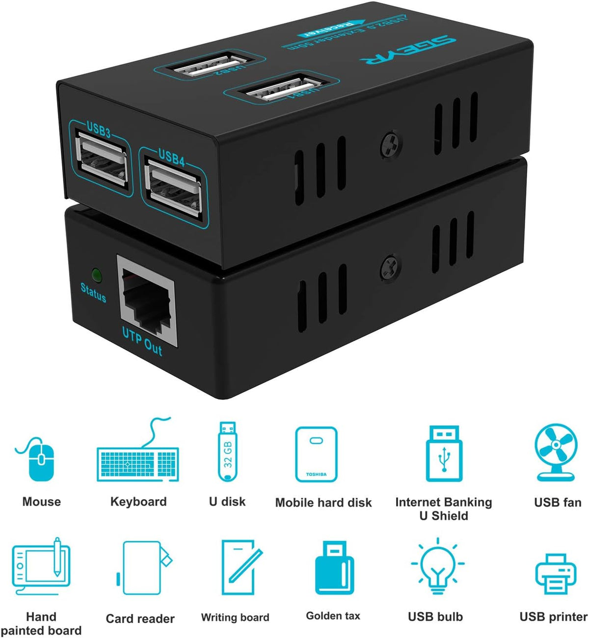 USB 2.0 Ethernet Extender Over Cat5e/6 V394901