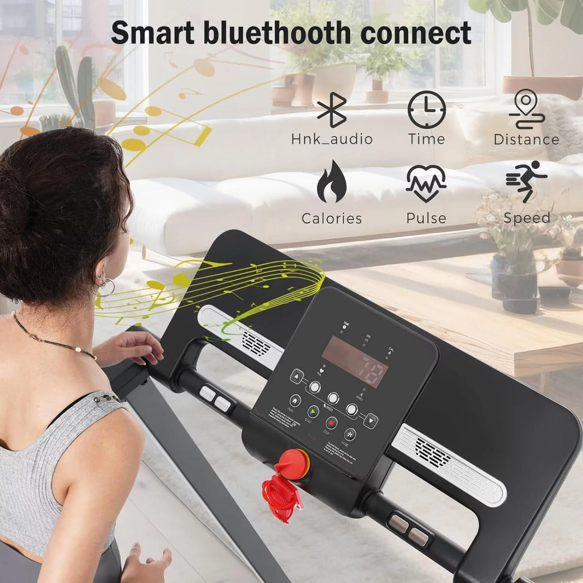 Folding Electric Treadmill with Bluetooth Speaker V32037