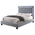 Gray California King Fabric Bed with LED Lights D38887